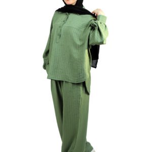striped linen suit