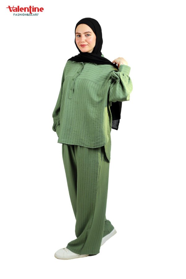 striped linen suit