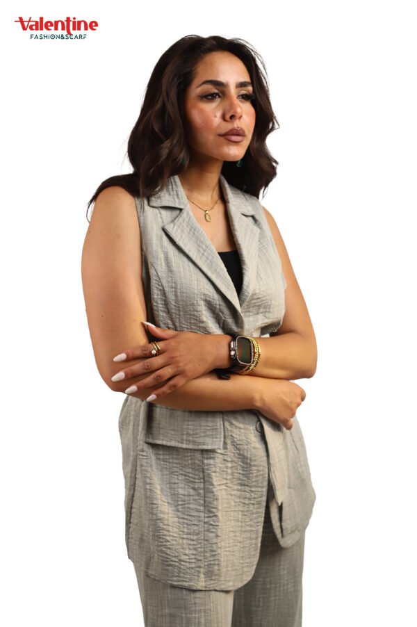 Linen sleeveless suit - Image 4