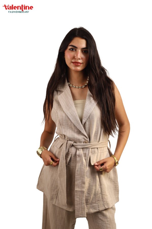 Linen sleeveless suit - Image 3